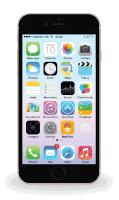 Mobile phone showing Fluid UI prototype